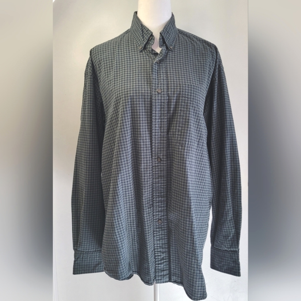 Haggar Generations Long Sleeve Plaid Mens Size Medium Shirt